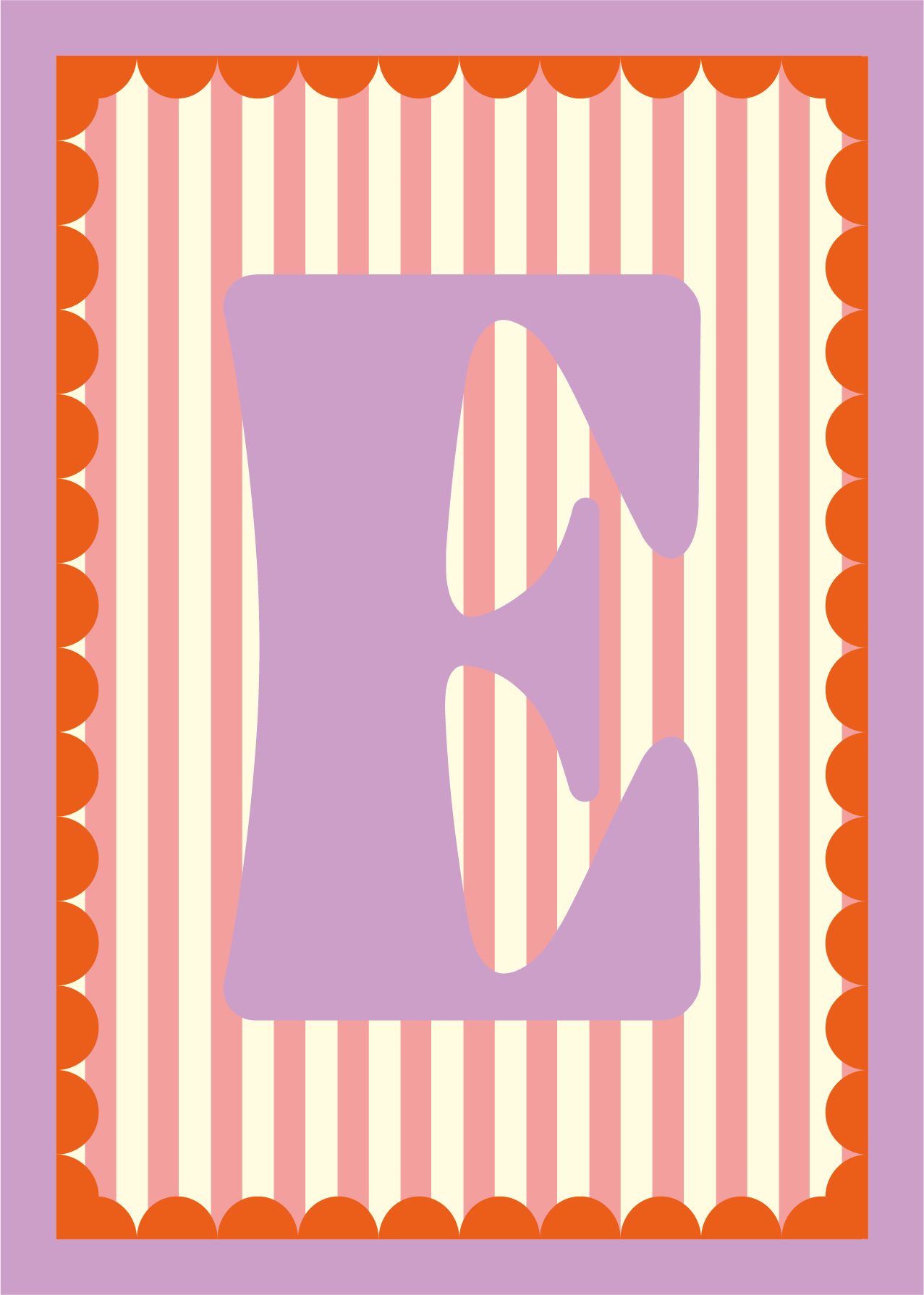 Letterposter Roze streep