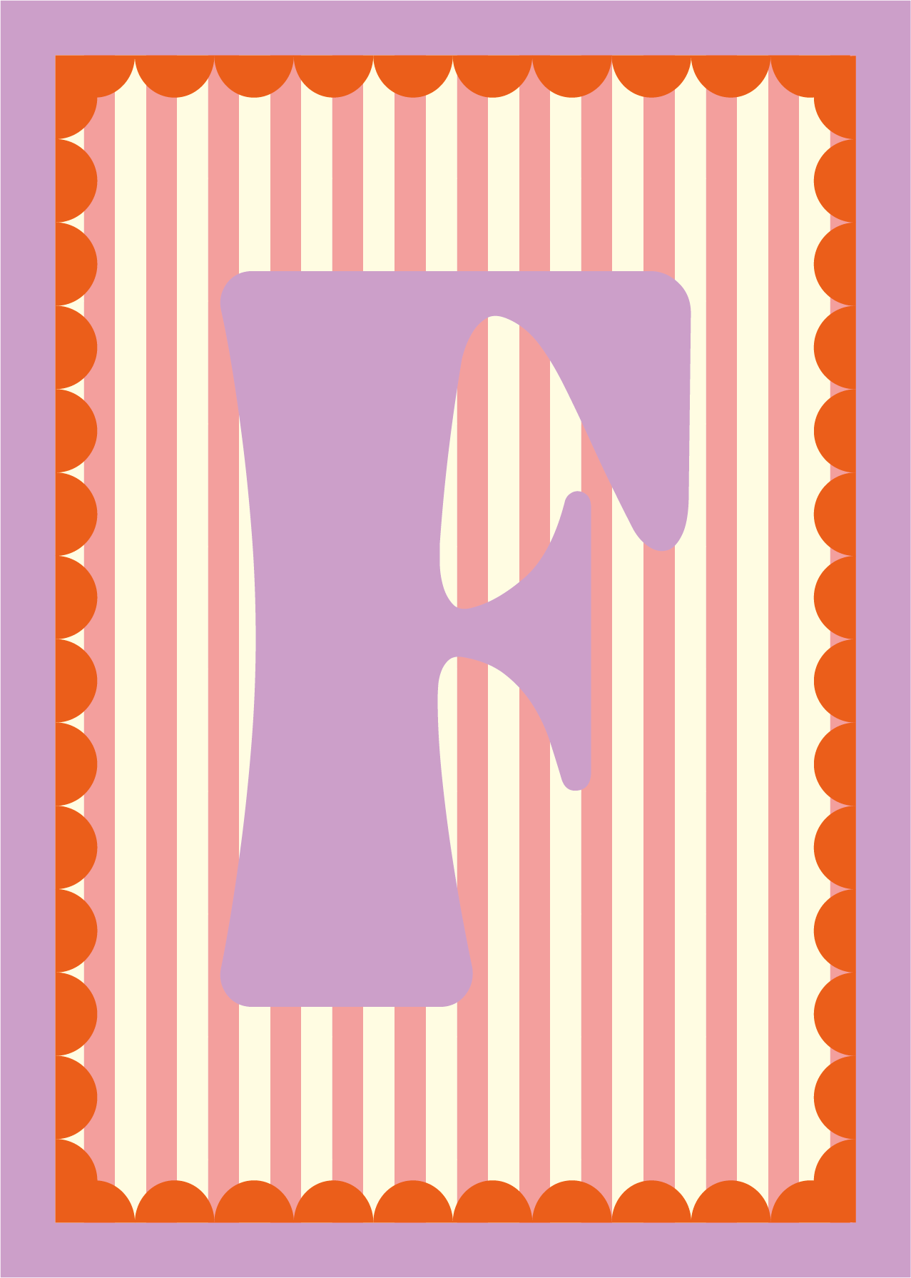 Letterposter Roze streep
