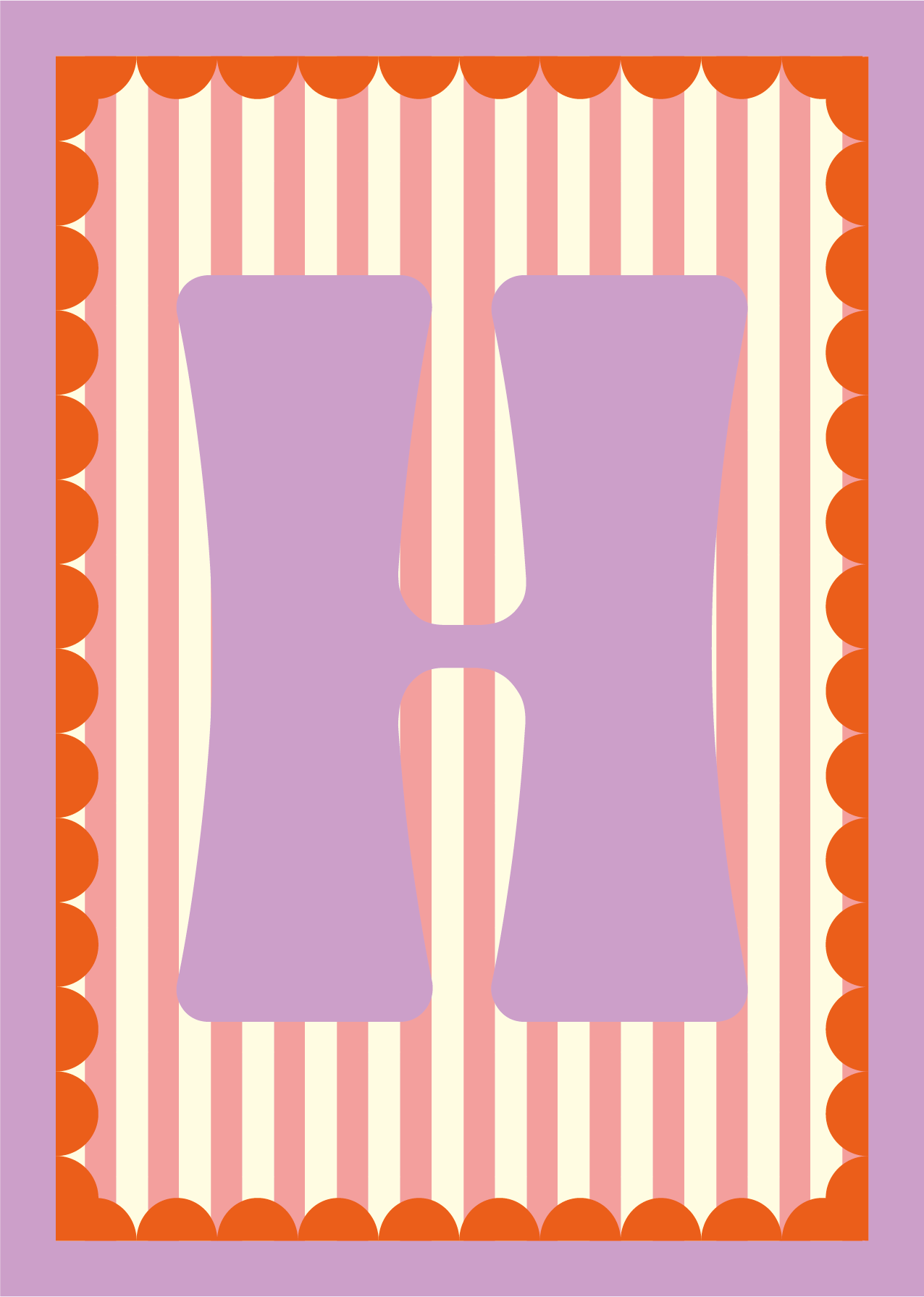 Letterposter Roze streep