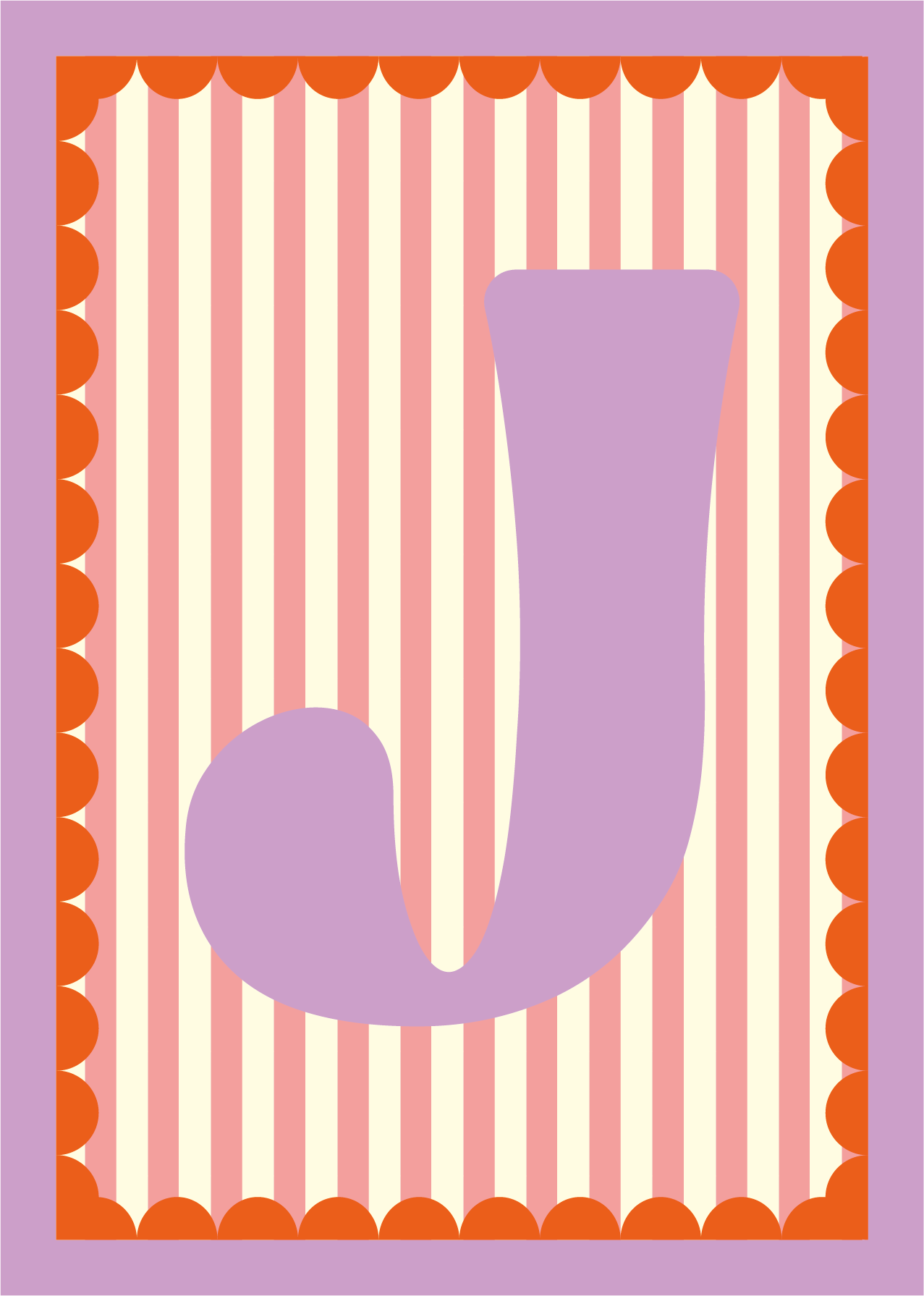 Letterposter Roze streep