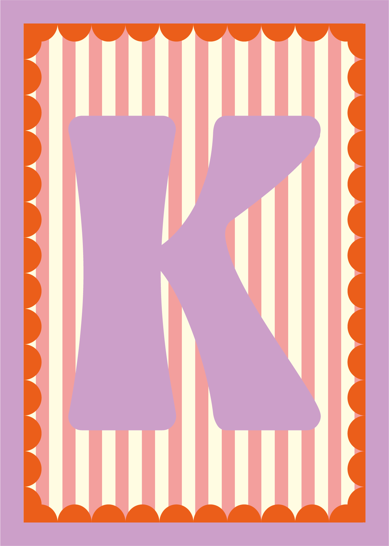 Letterposter Roze streep