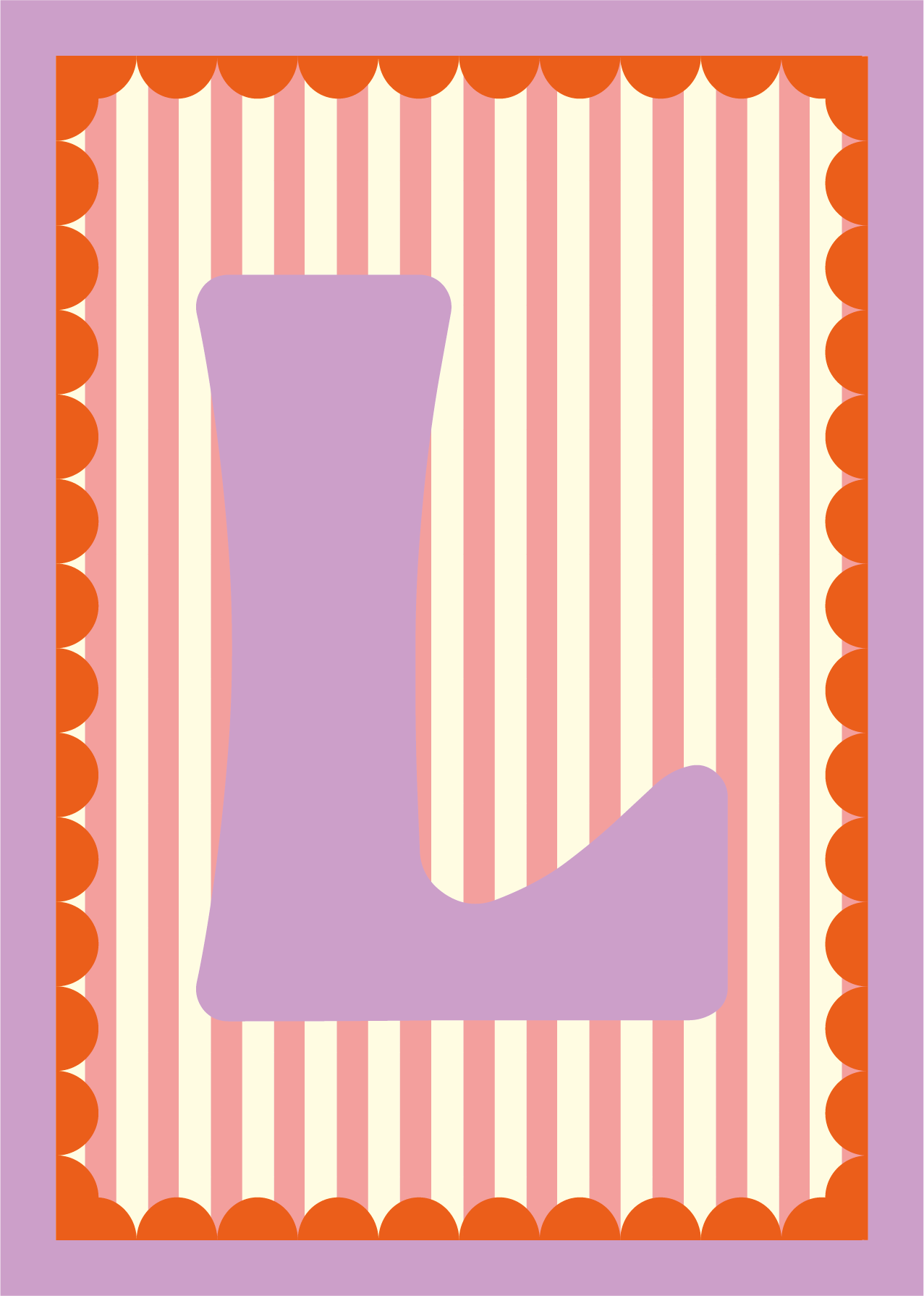 Letterposter Roze streep