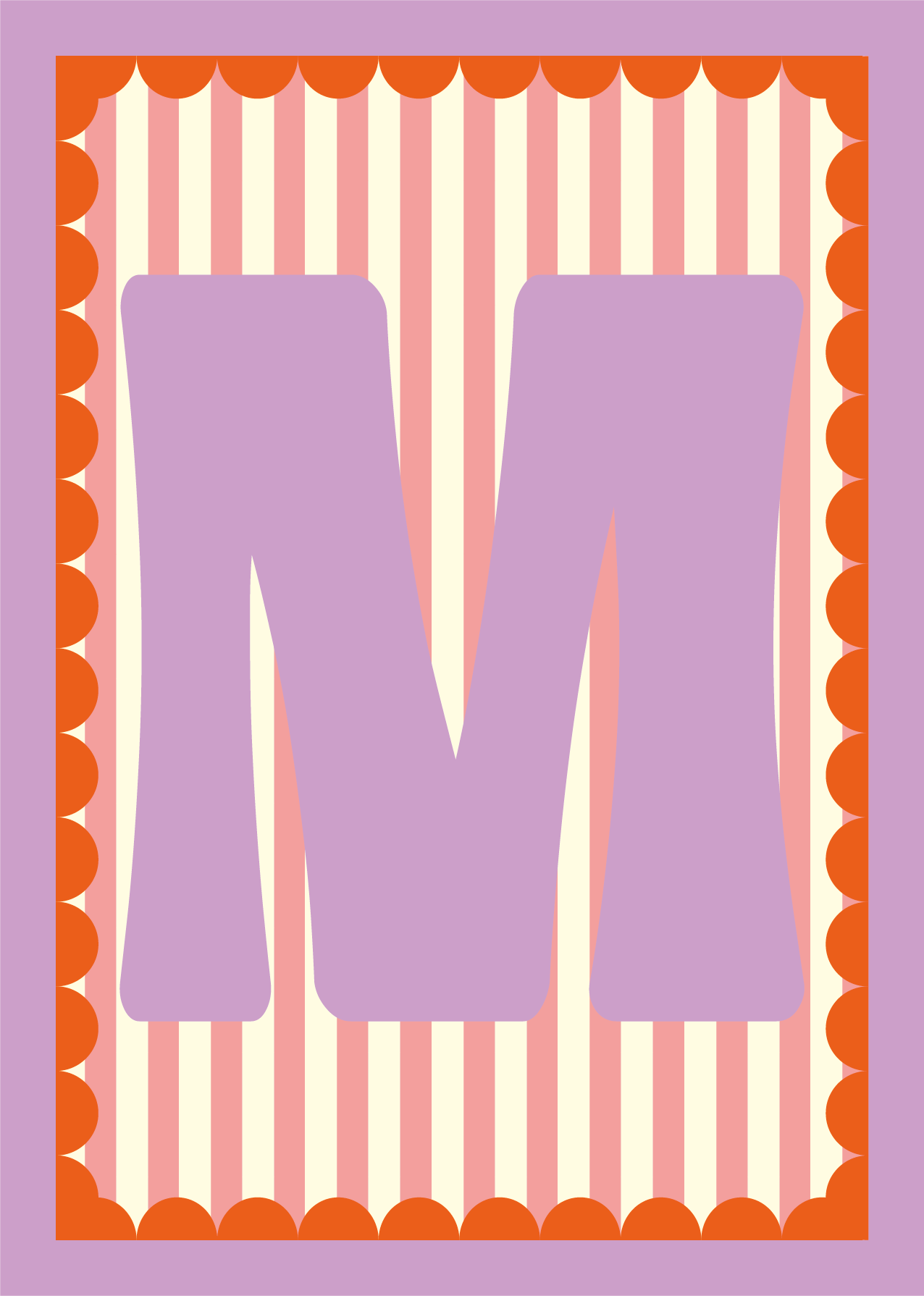 Letterposter Roze streep