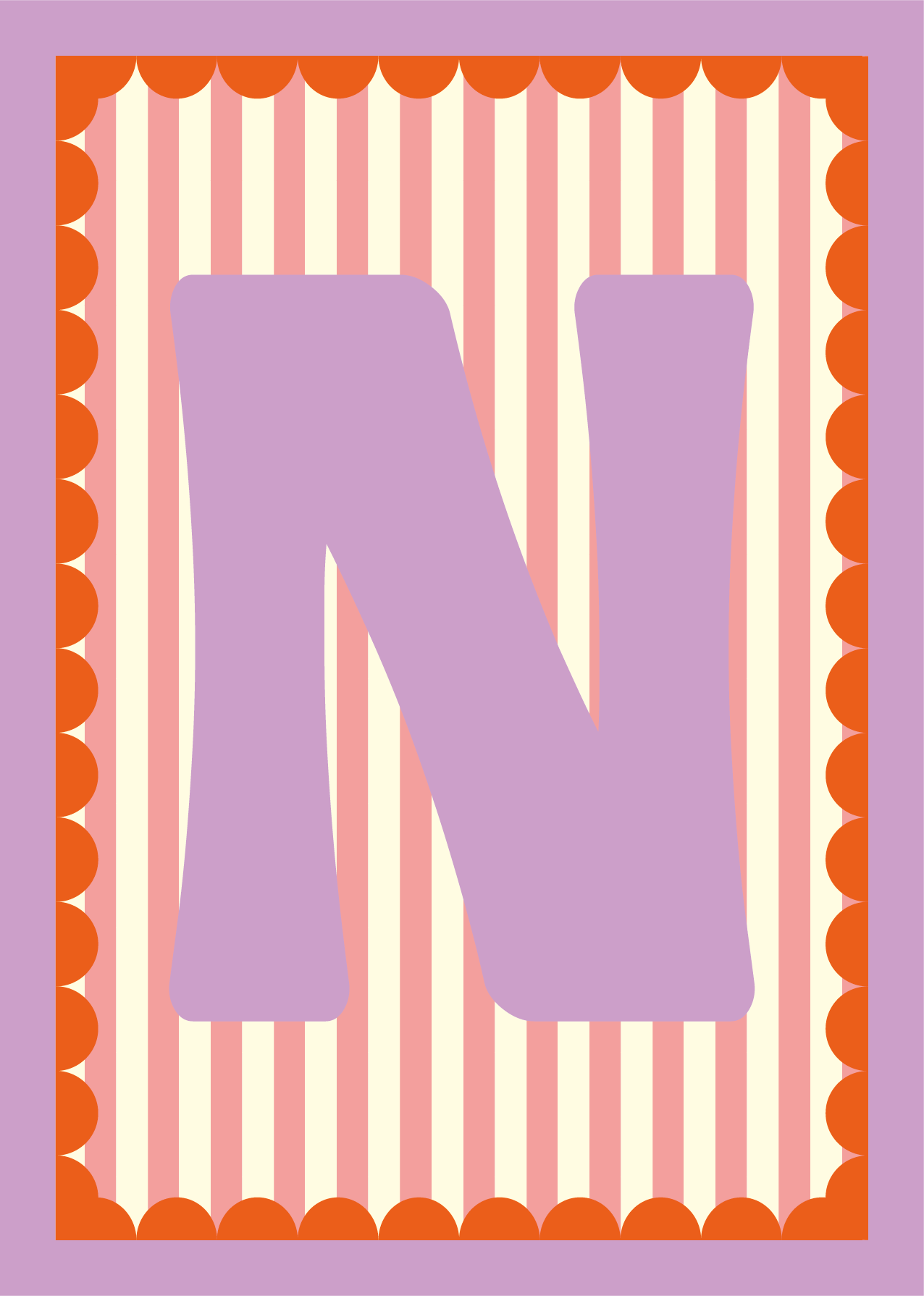 Letterposter Roze streep