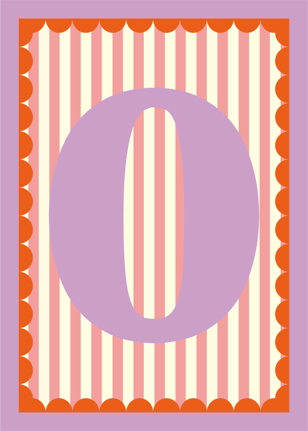 Letterposter Roze streep