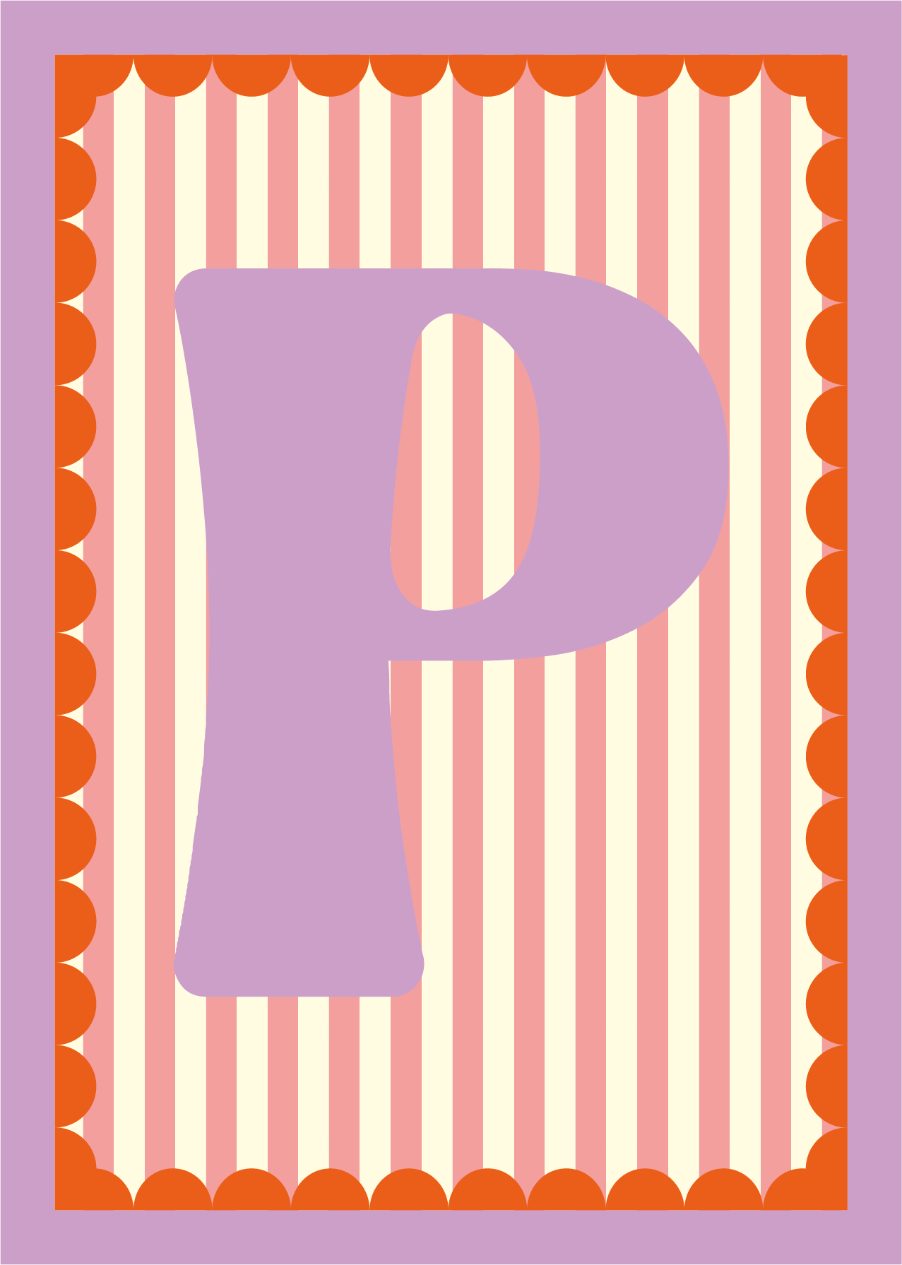 Letterposter Roze streep