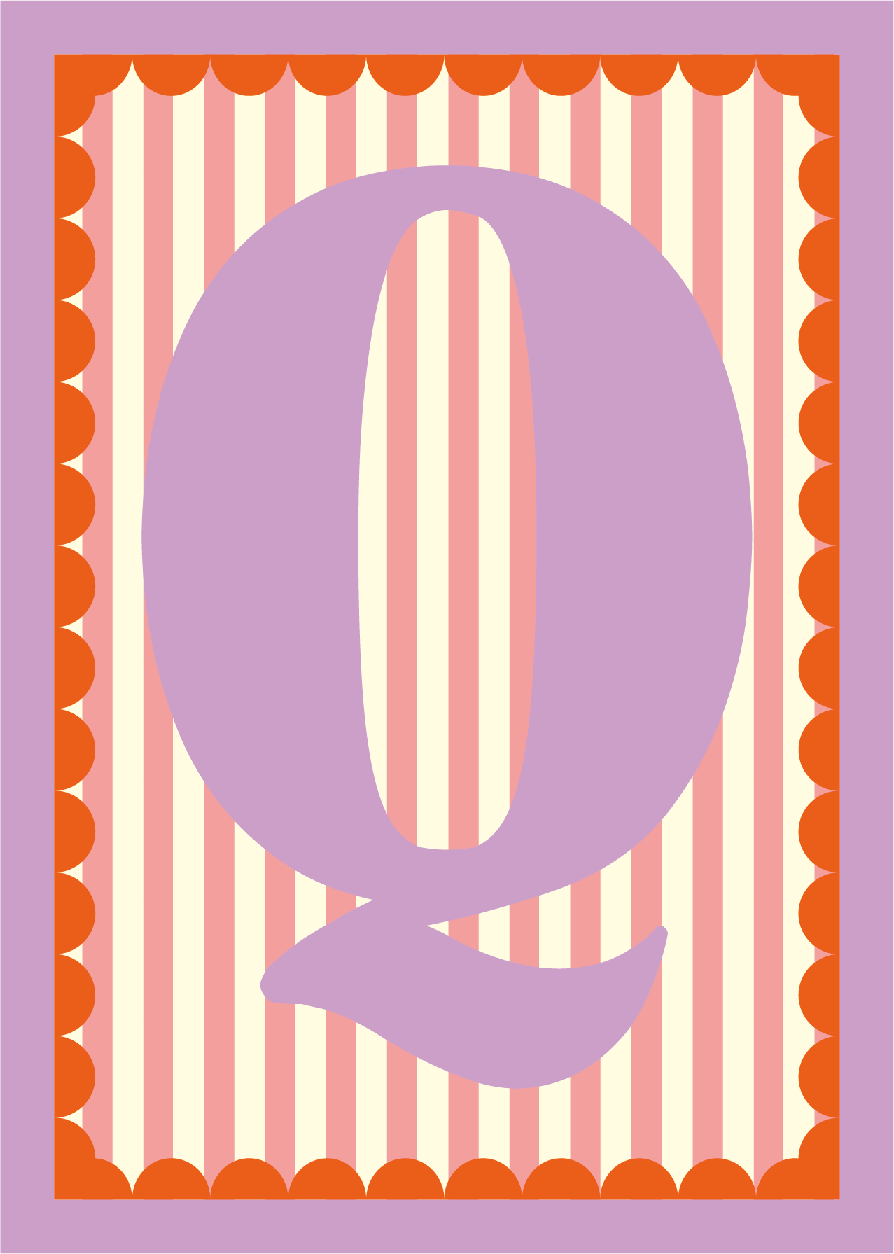 Letterposter Roze streep