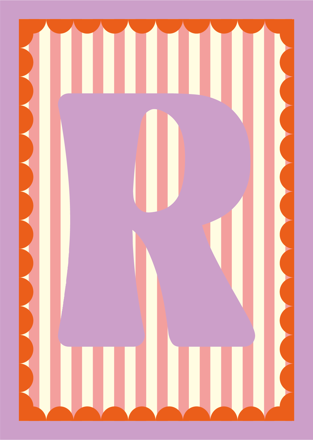 Letterposter Roze streep