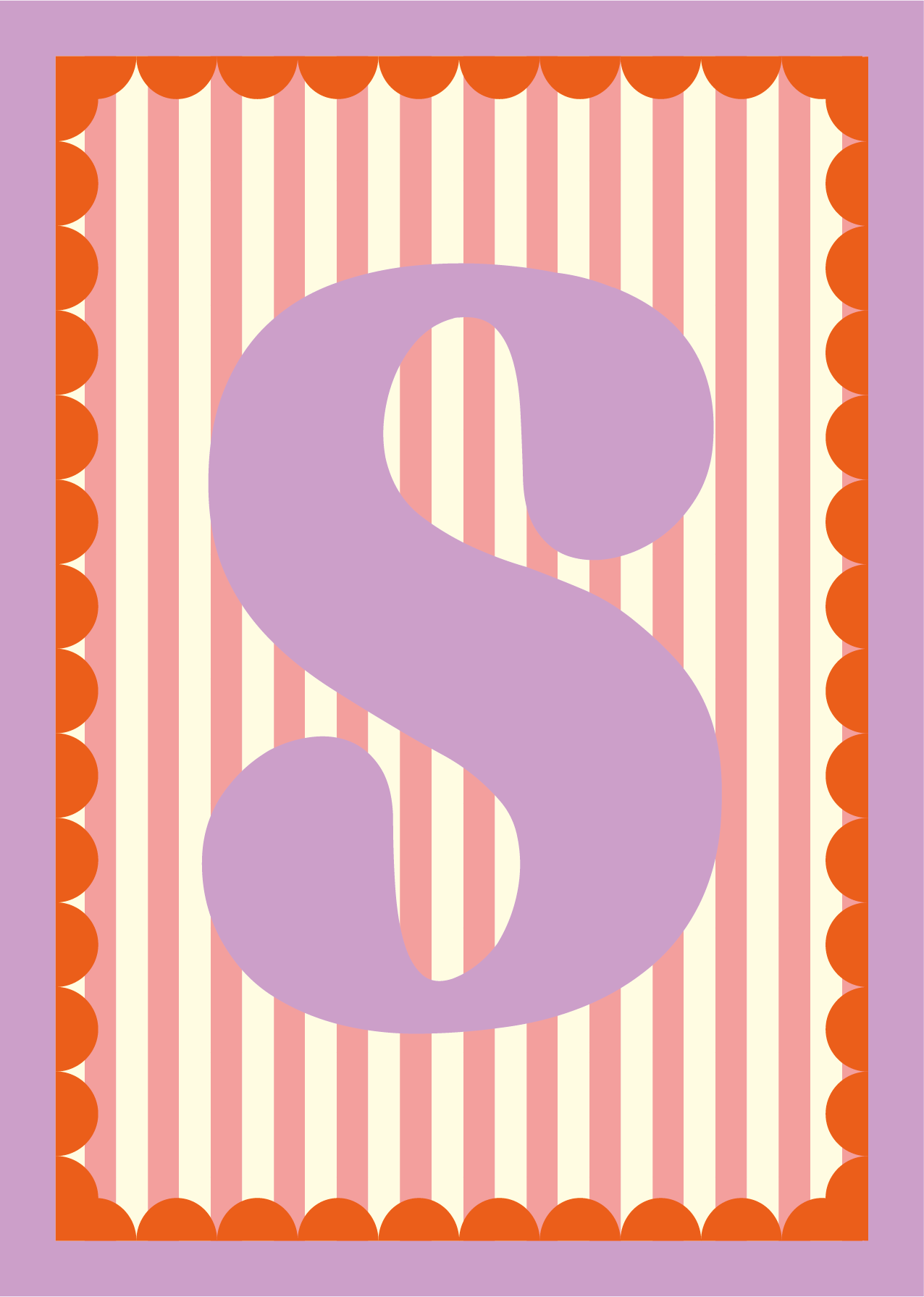Letterposter Roze streep