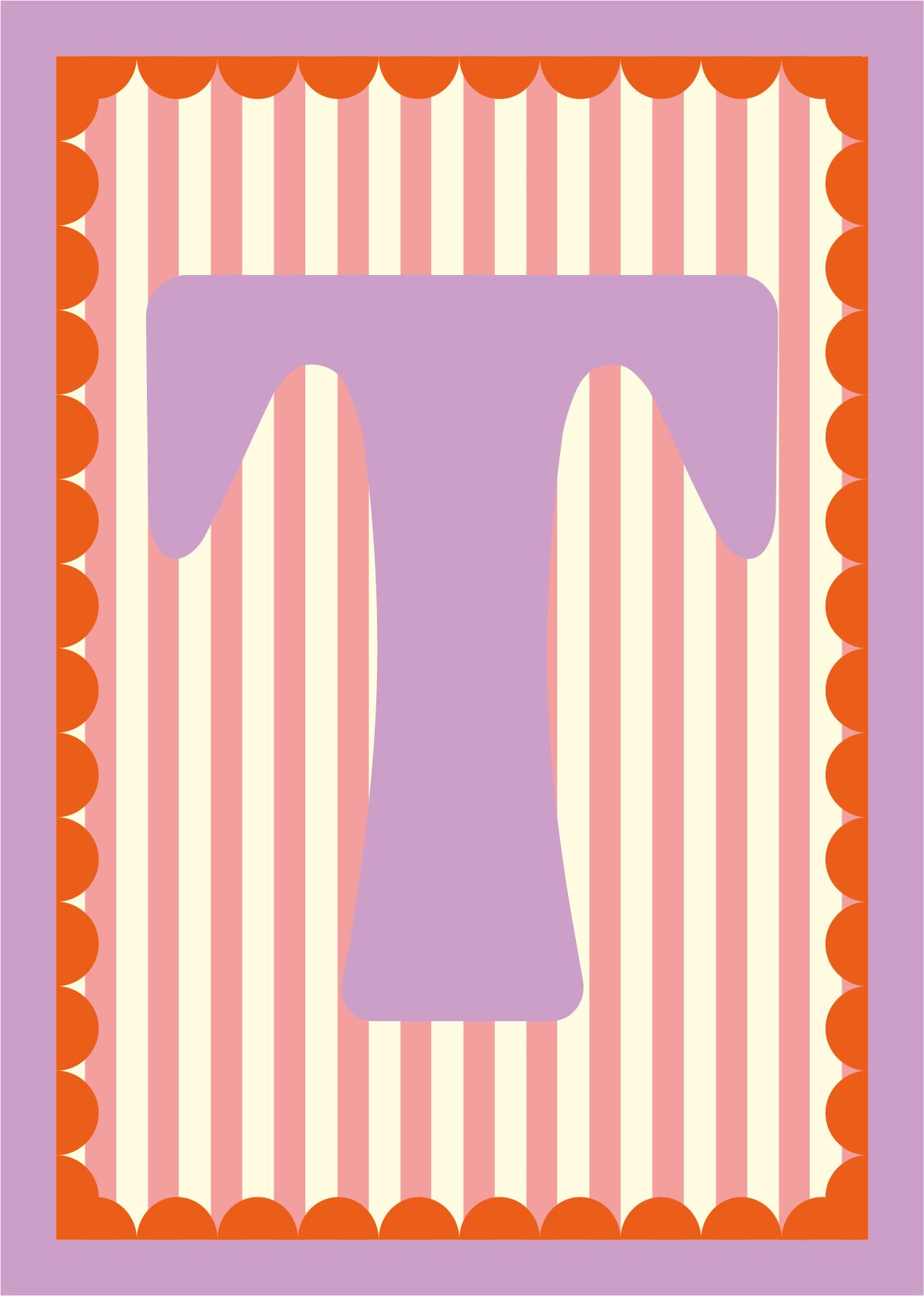 Letterposter Roze streep