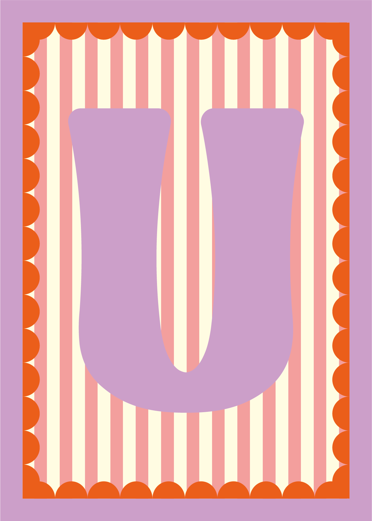 Letterposter Roze streep