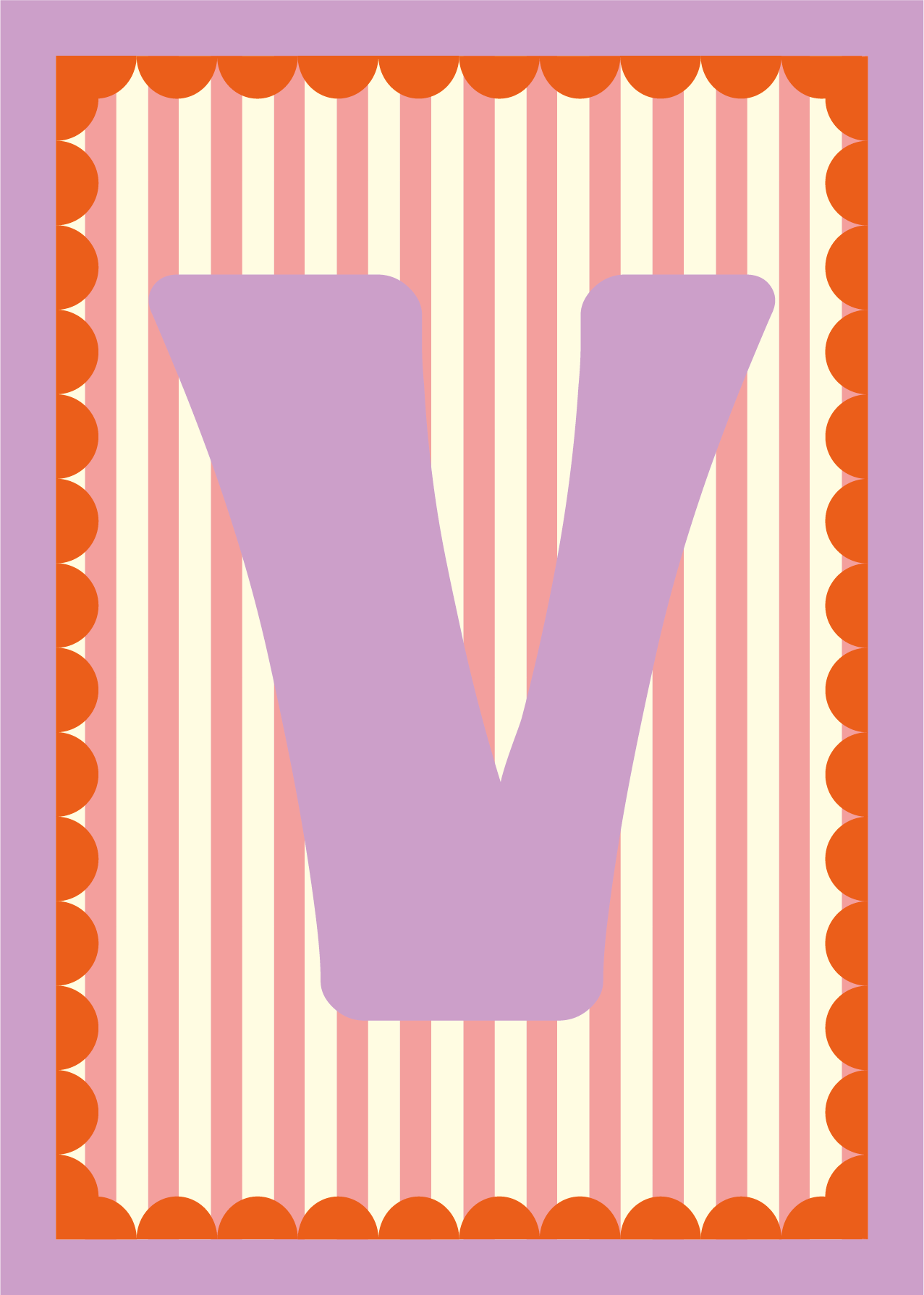 Letterposter Roze streep