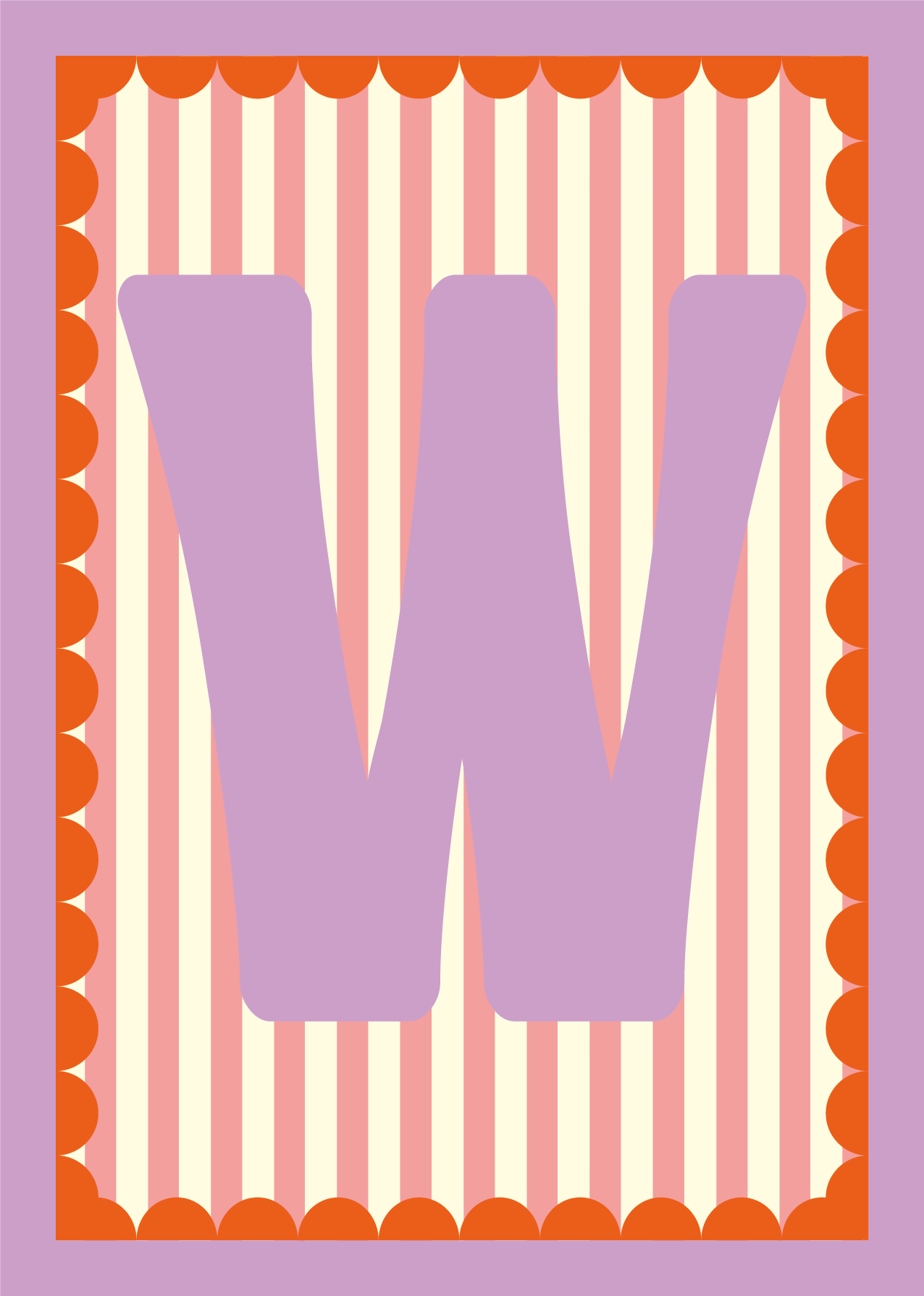 Letterposter Roze streep