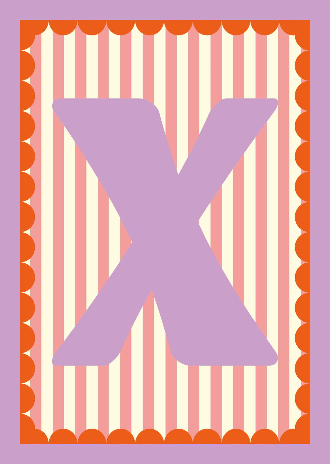 Letterposter Roze streep