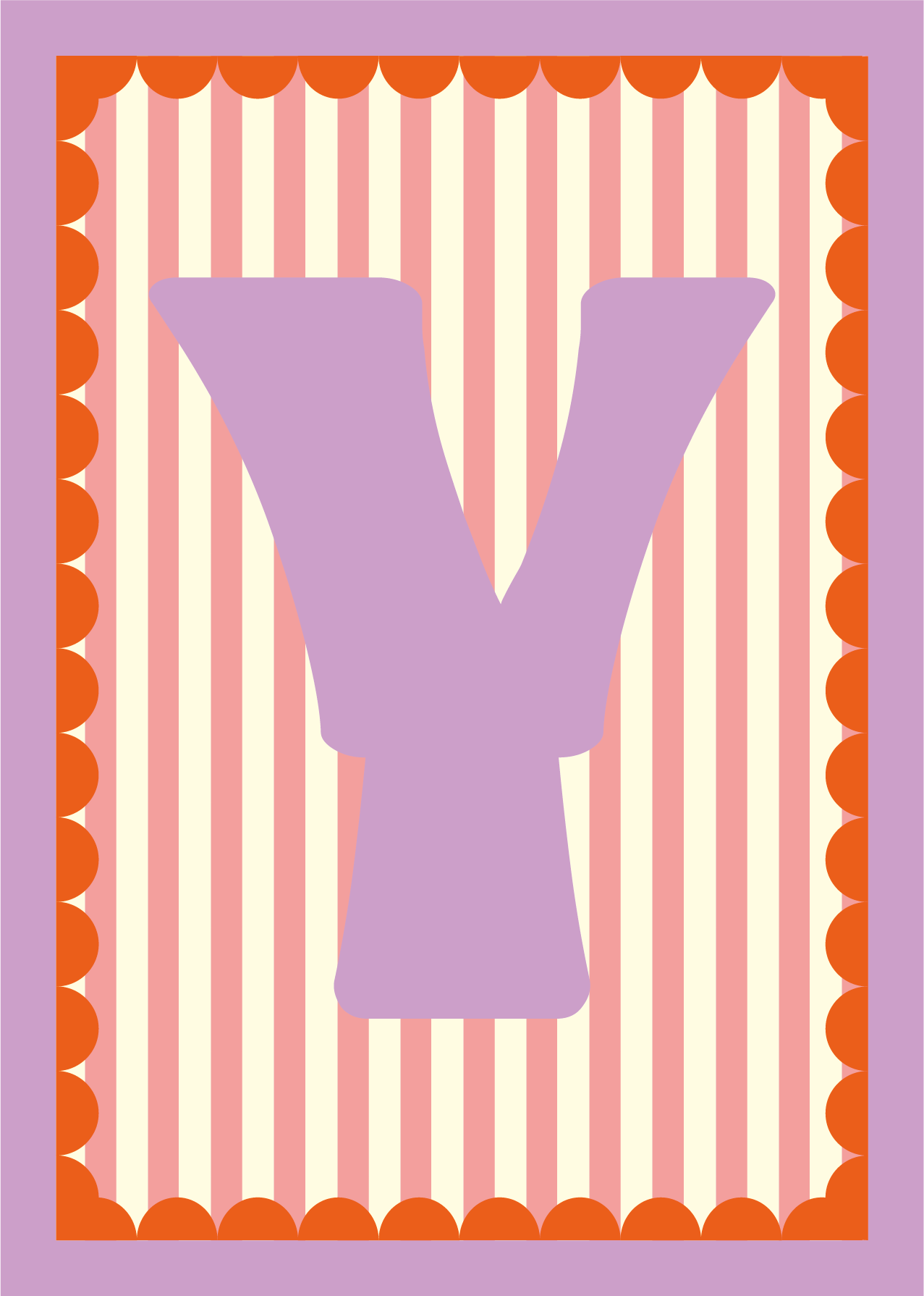 Letterposter Roze streep