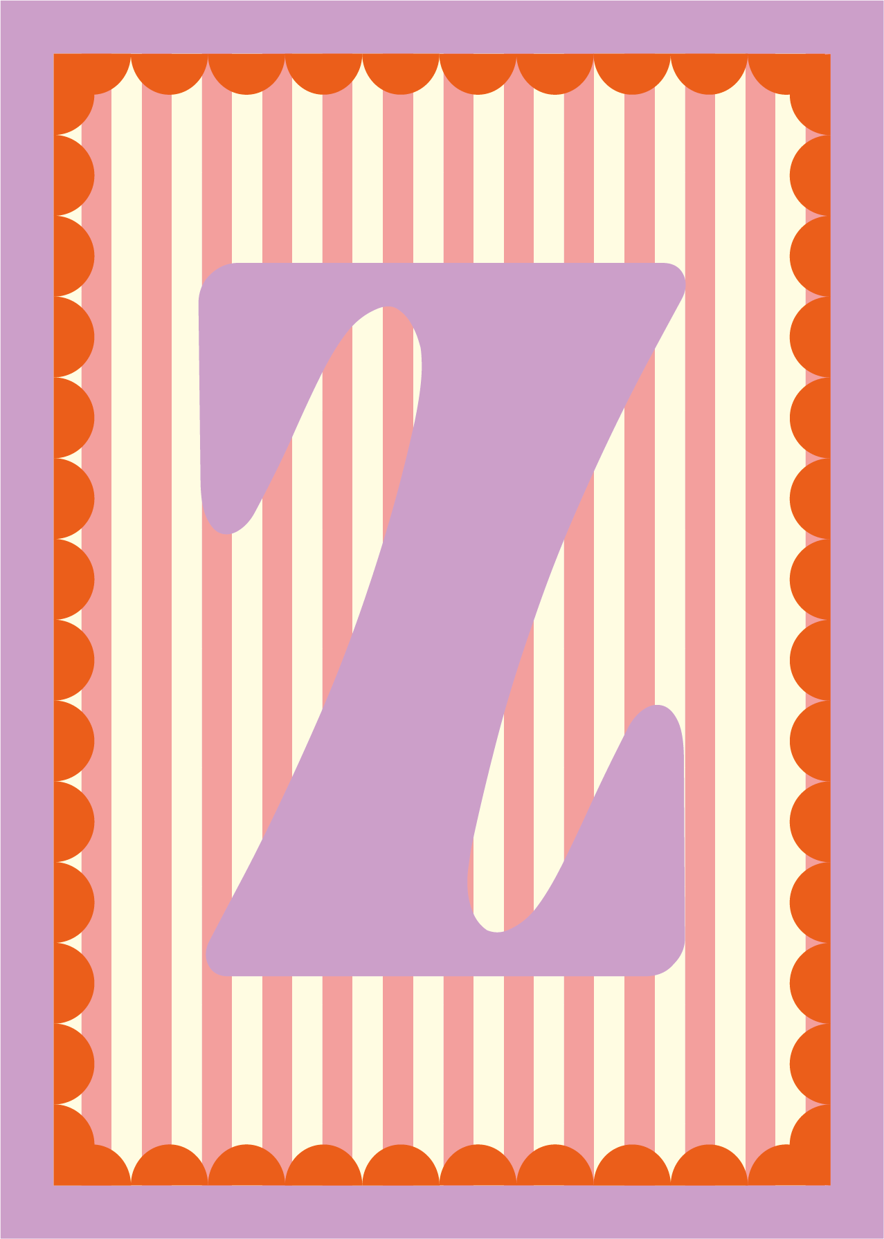 Letterposter Roze streep