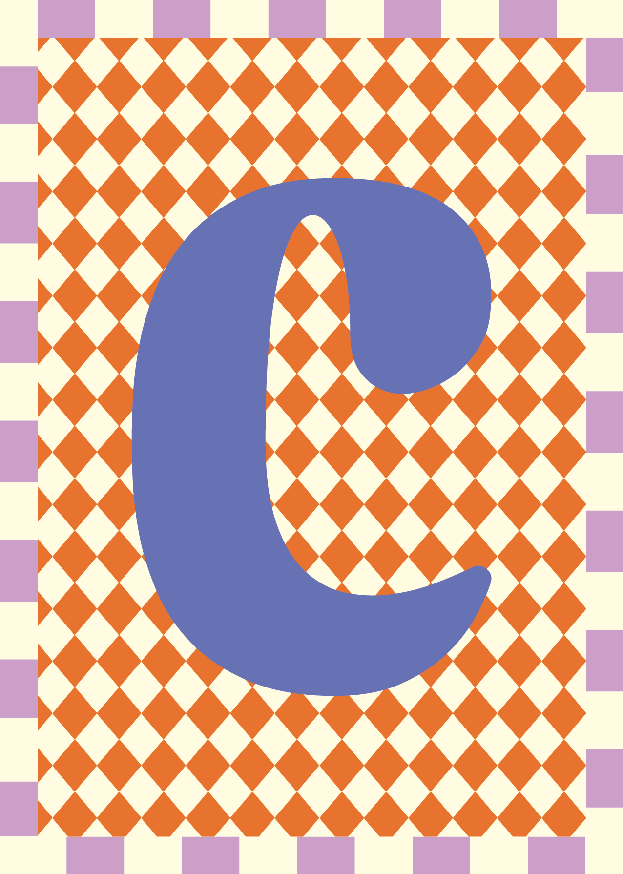 Letterposter Ruit oranje