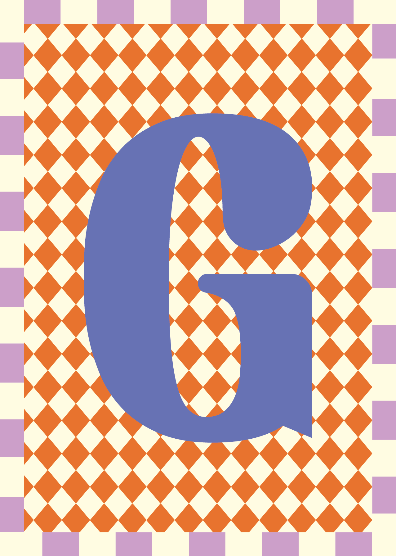 Letterposter Ruit oranje
