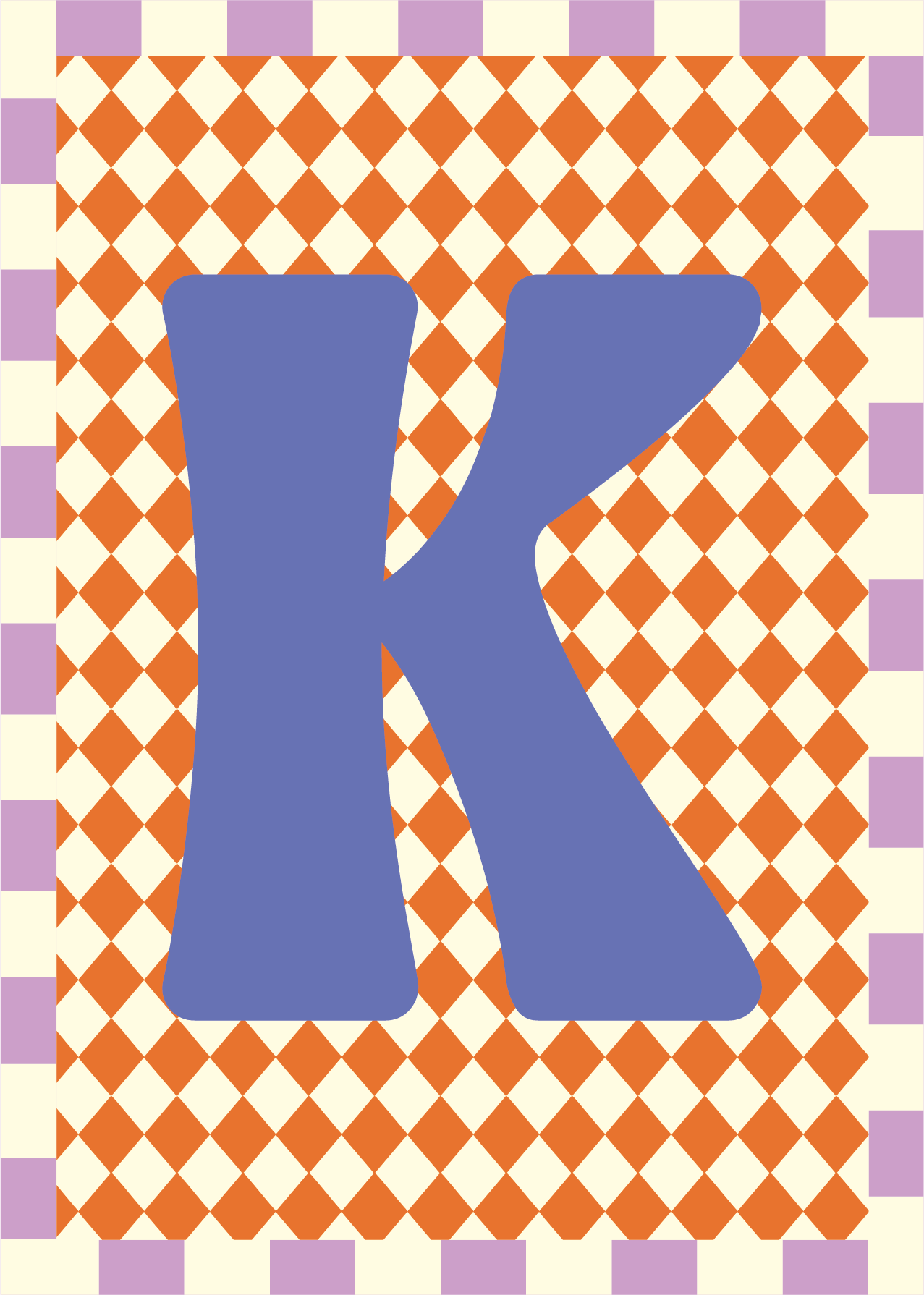 Letterposter Ruit oranje