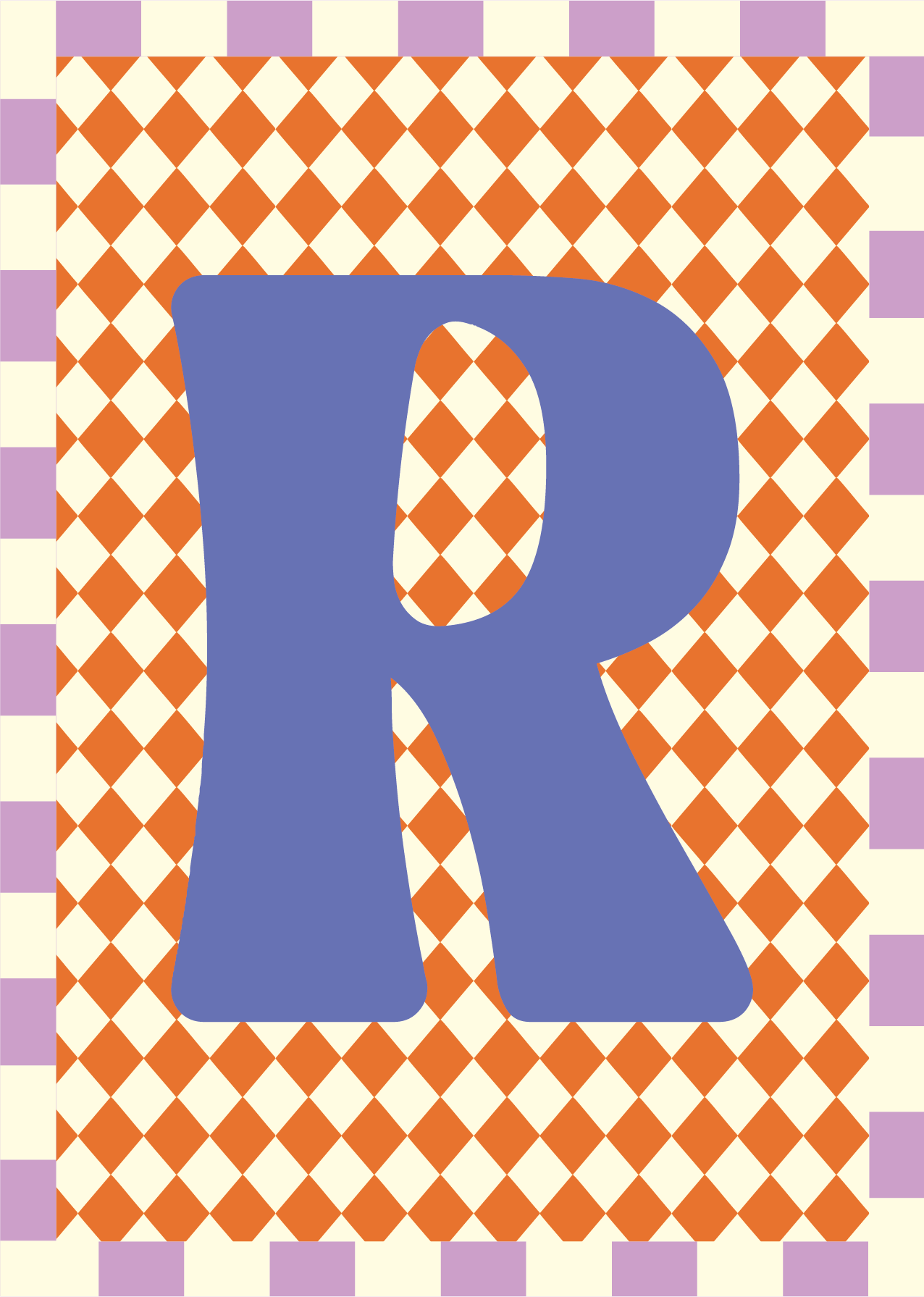 Letterposter Ruit oranje