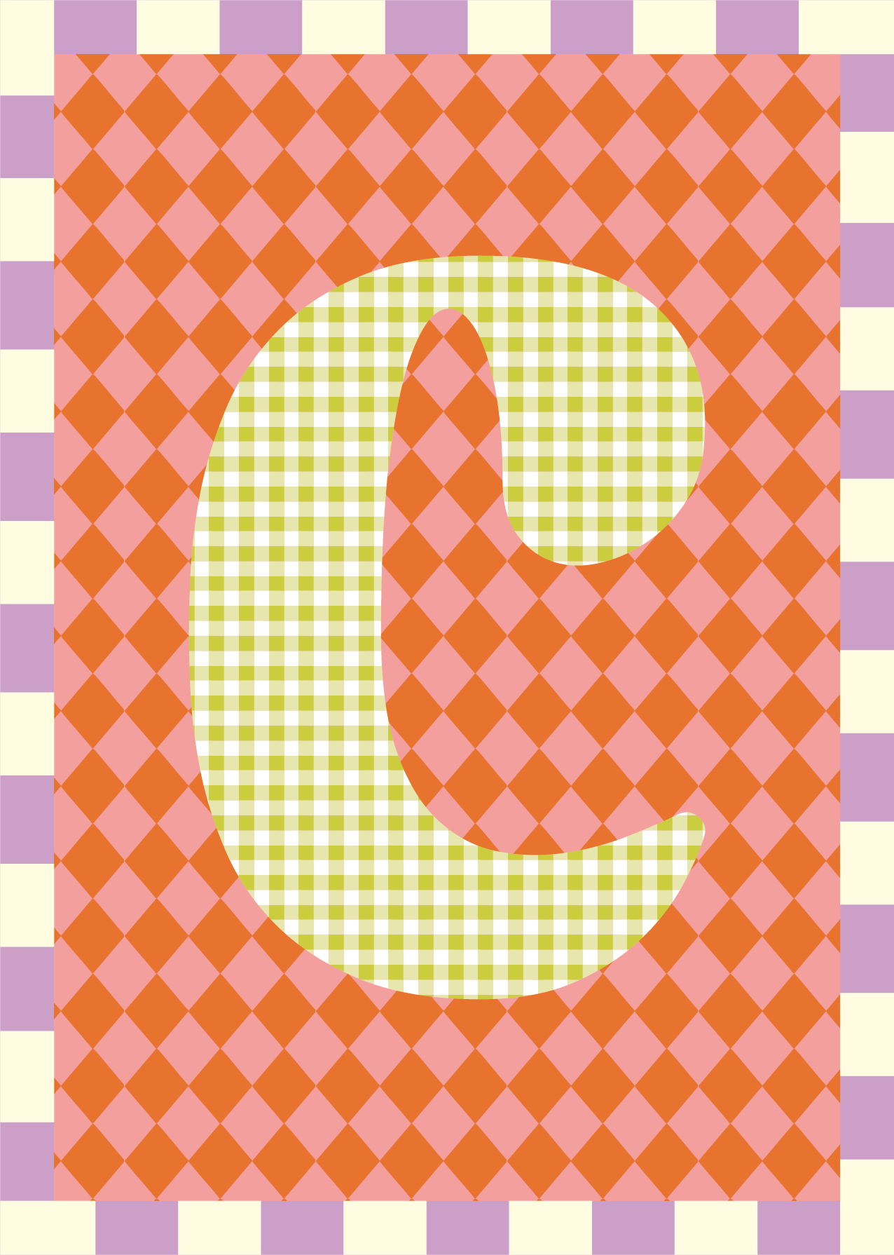 Letterposter Ruit roze oranje