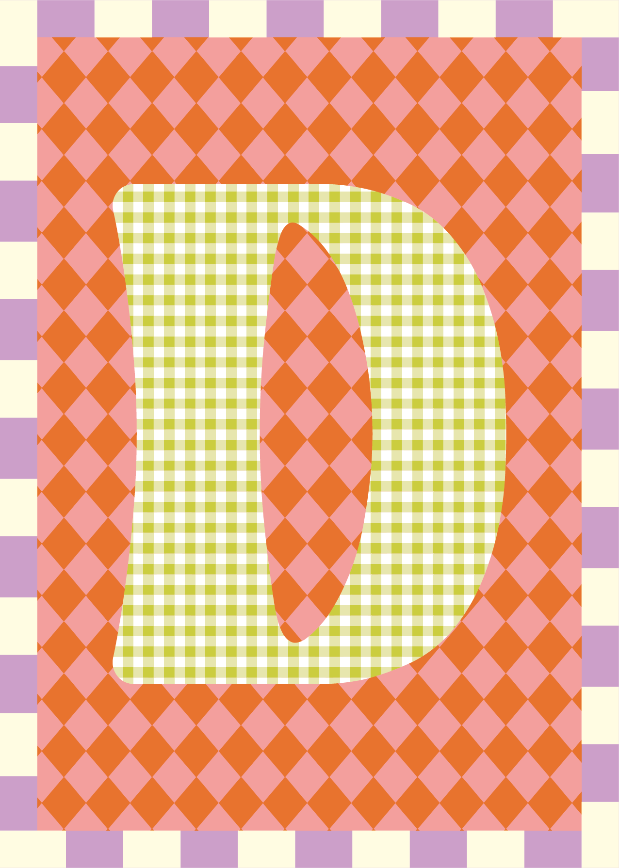 Letterposter Ruit roze oranje