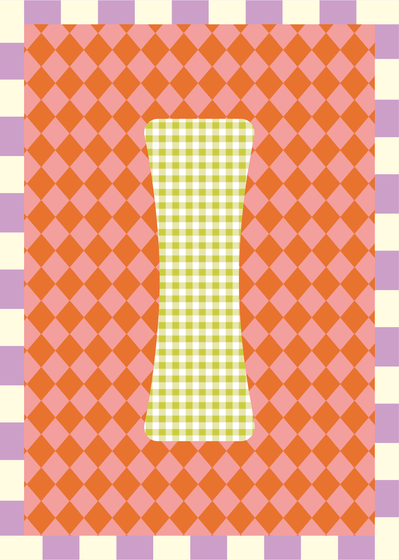 Letterposter Ruit roze oranje