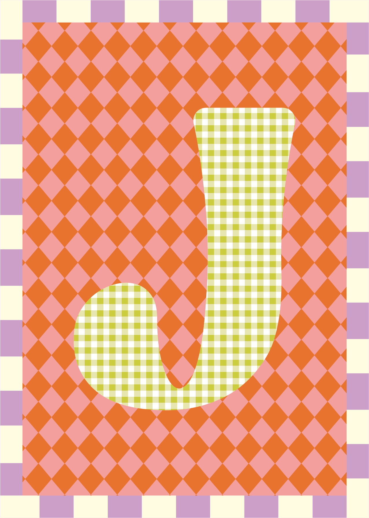 Letterposter Ruit roze oranje