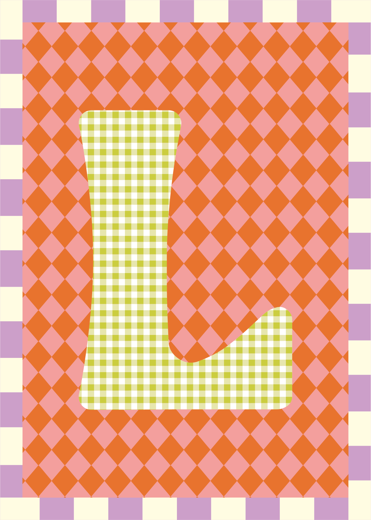 Letterposter Ruit roze oranje