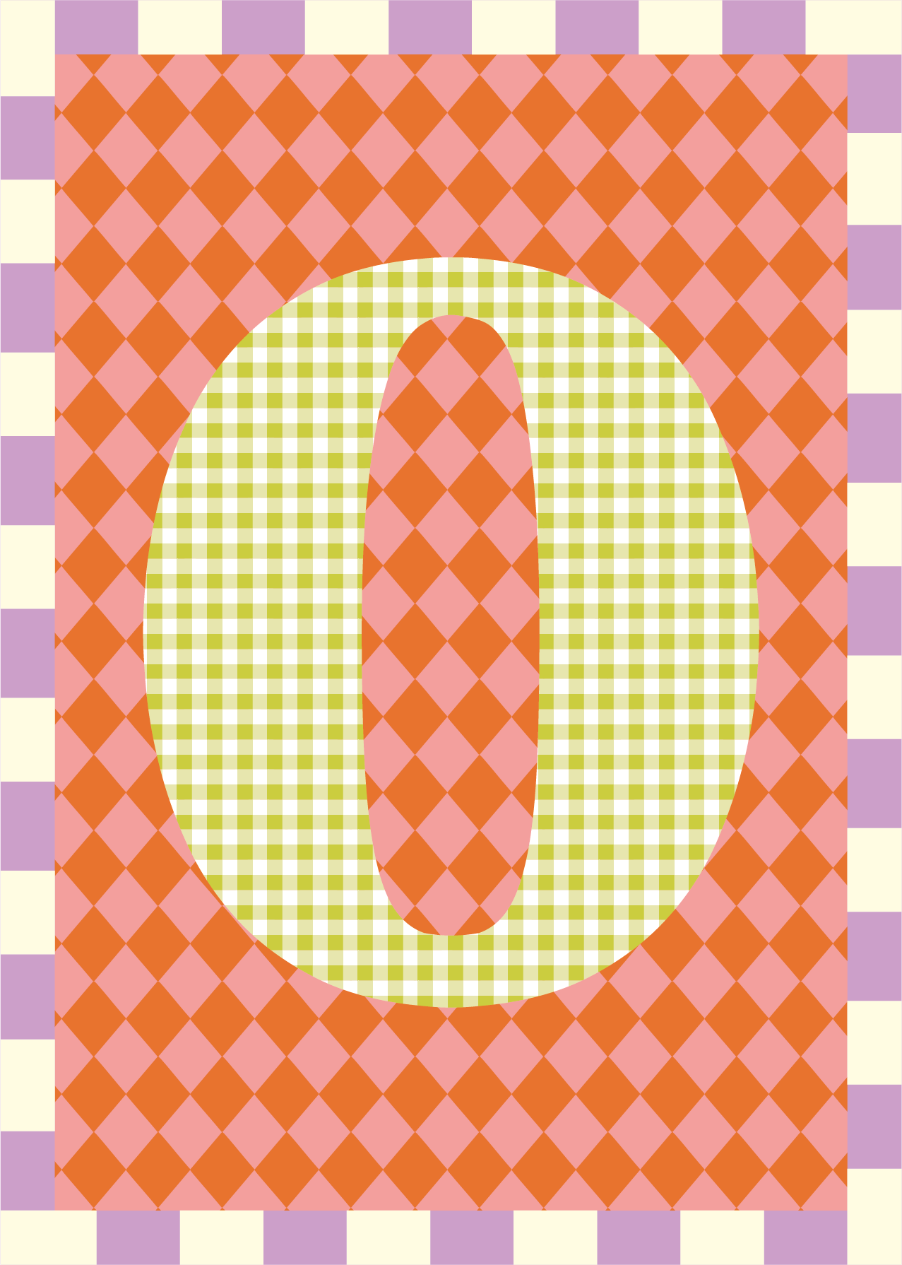 Letterposter Ruit roze oranje