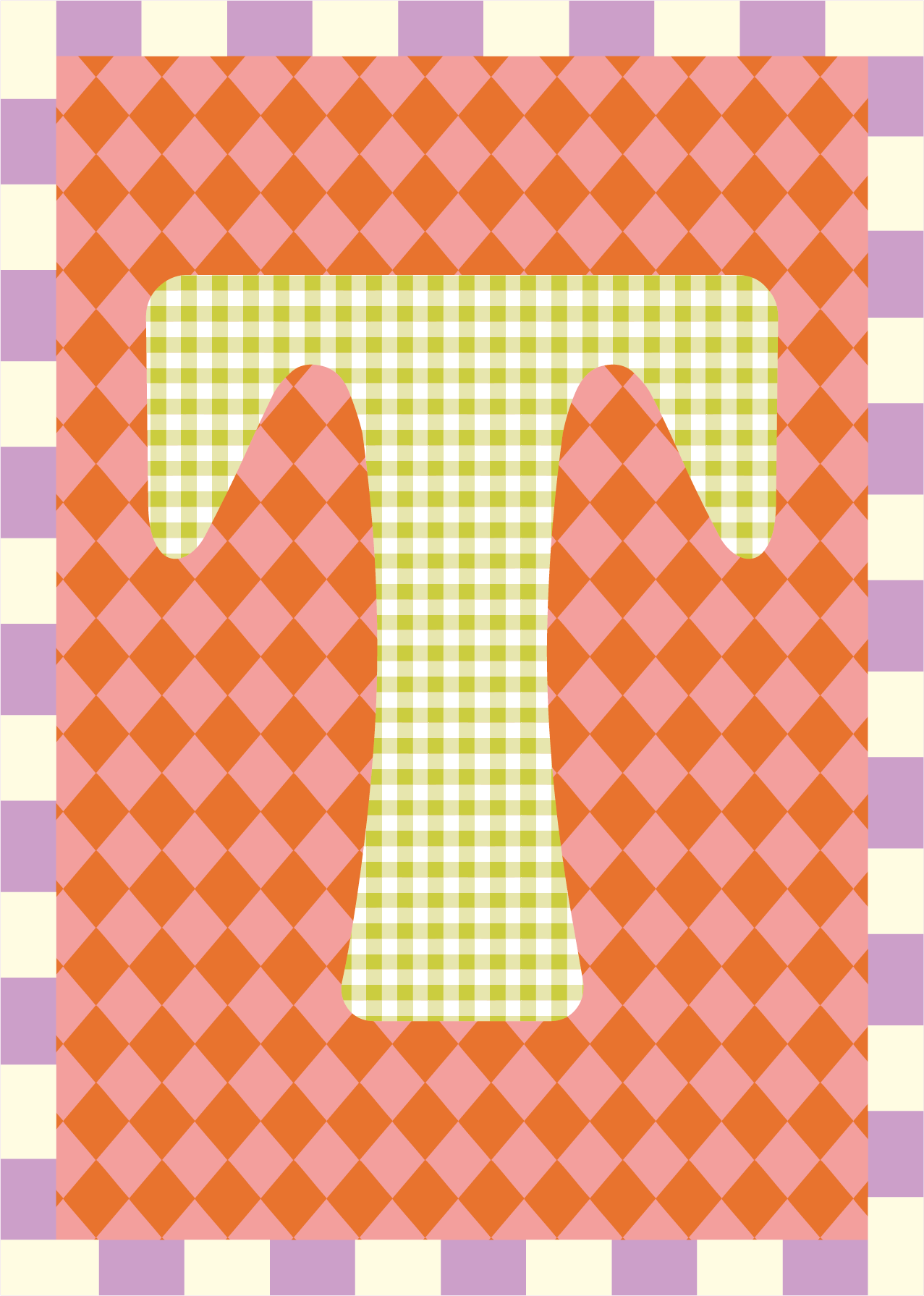 Letterposter Ruit roze oranje