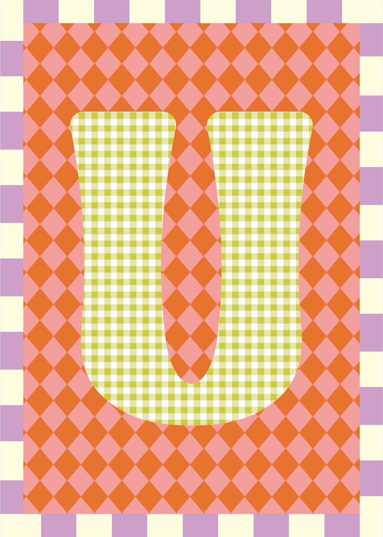 Letterposter Ruit roze oranje