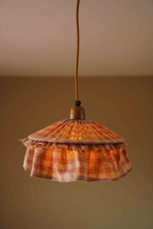 Lampenkap Linnen Gingham Roze