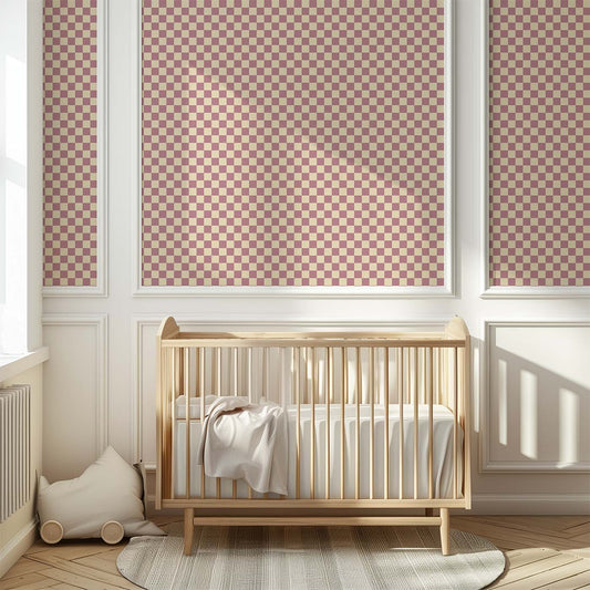 Behang Atelier Chien Dambord Lila