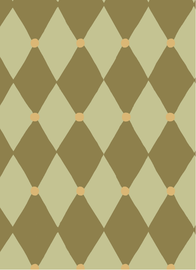 Behang Atelier Chien Harlekijn Bordeaux Okergeel