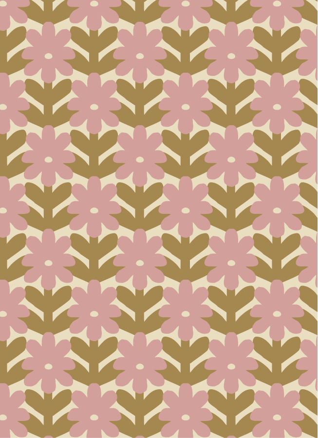 Behang Atelier Chien Vintage Bloemen Lila