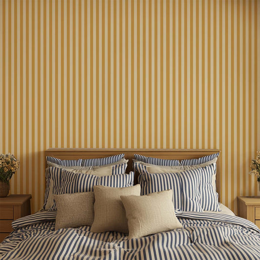 Behang Atelier Chien Smalle Strepen Okergeel