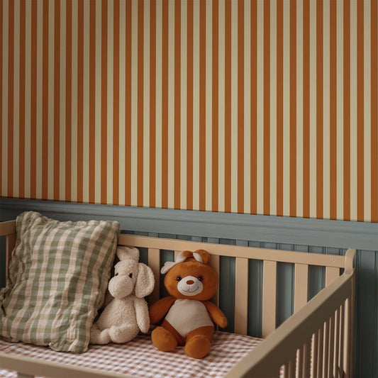Behang Atelier Chien Smalle Strepen Oranje
