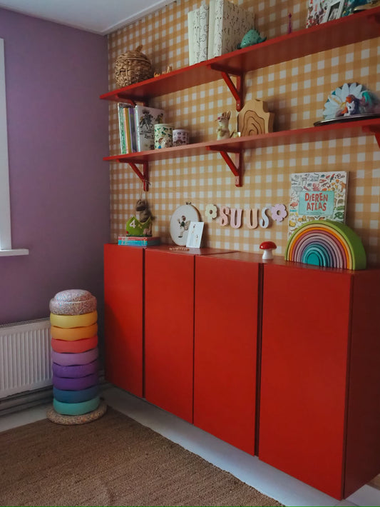 Behang Atelier Chien Gingham Ruiten Okergeel