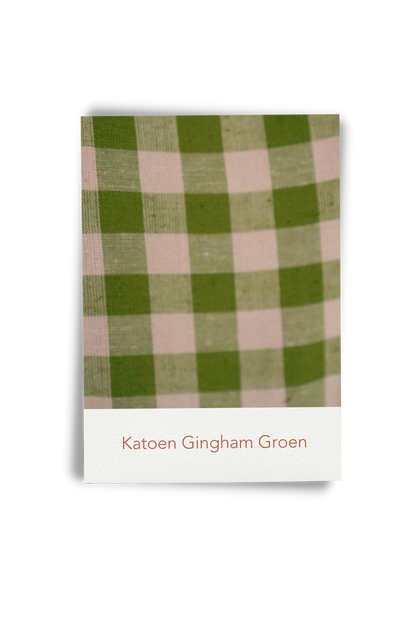 Lampenkap Katoen Gingham Groen met franje