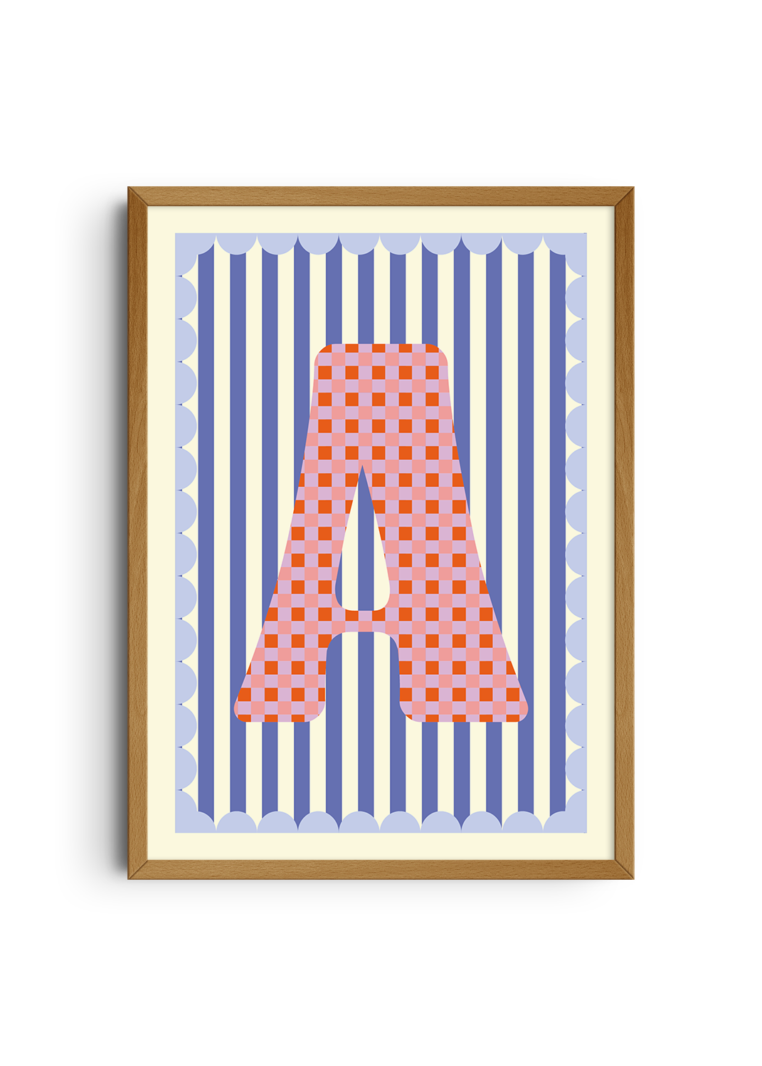 Letterposter Blauw streep