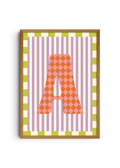 Letterposter Lila streep