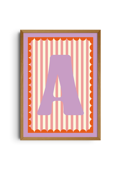 Letterposter Roze streep
