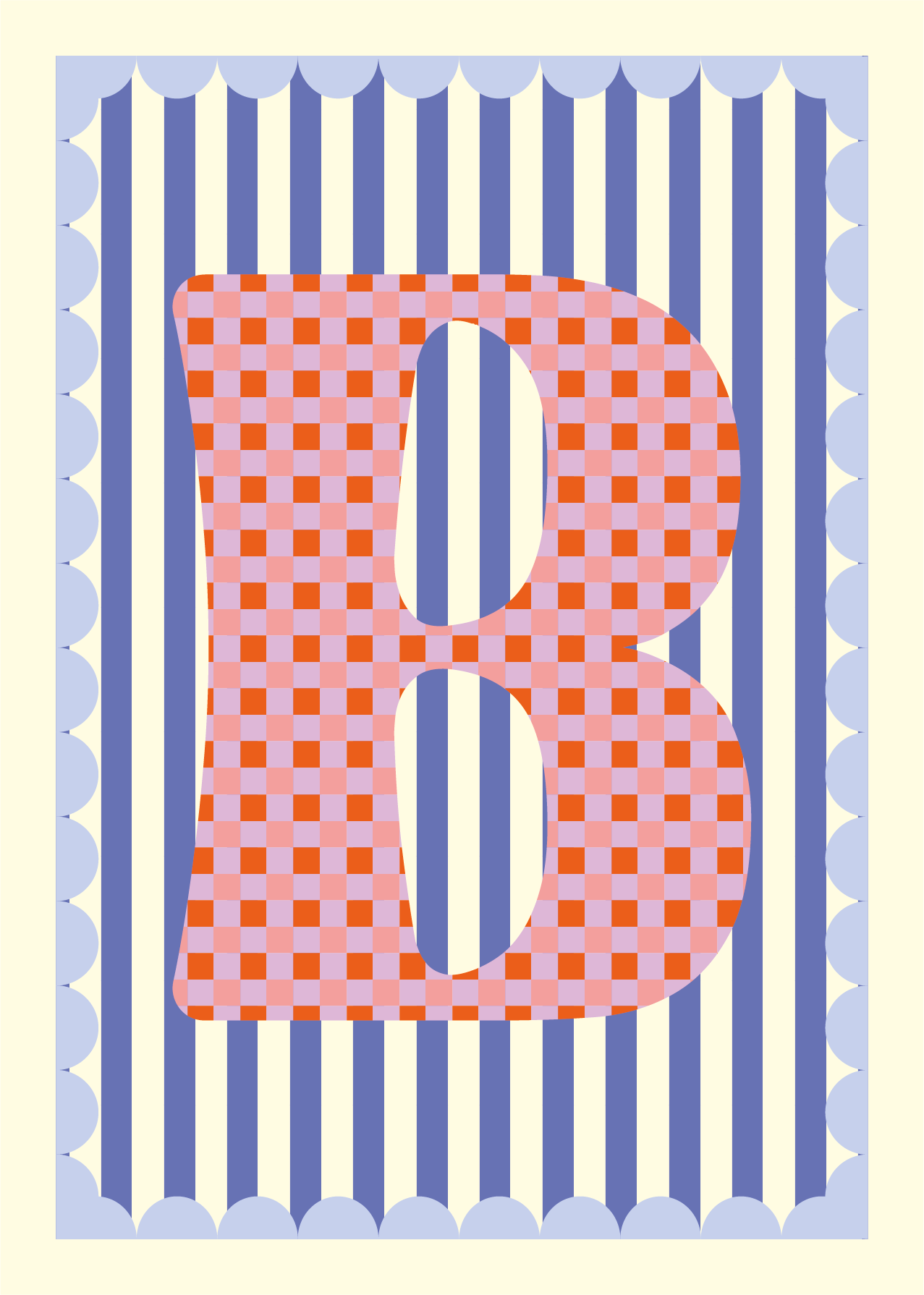 Letterposter Blauw streep