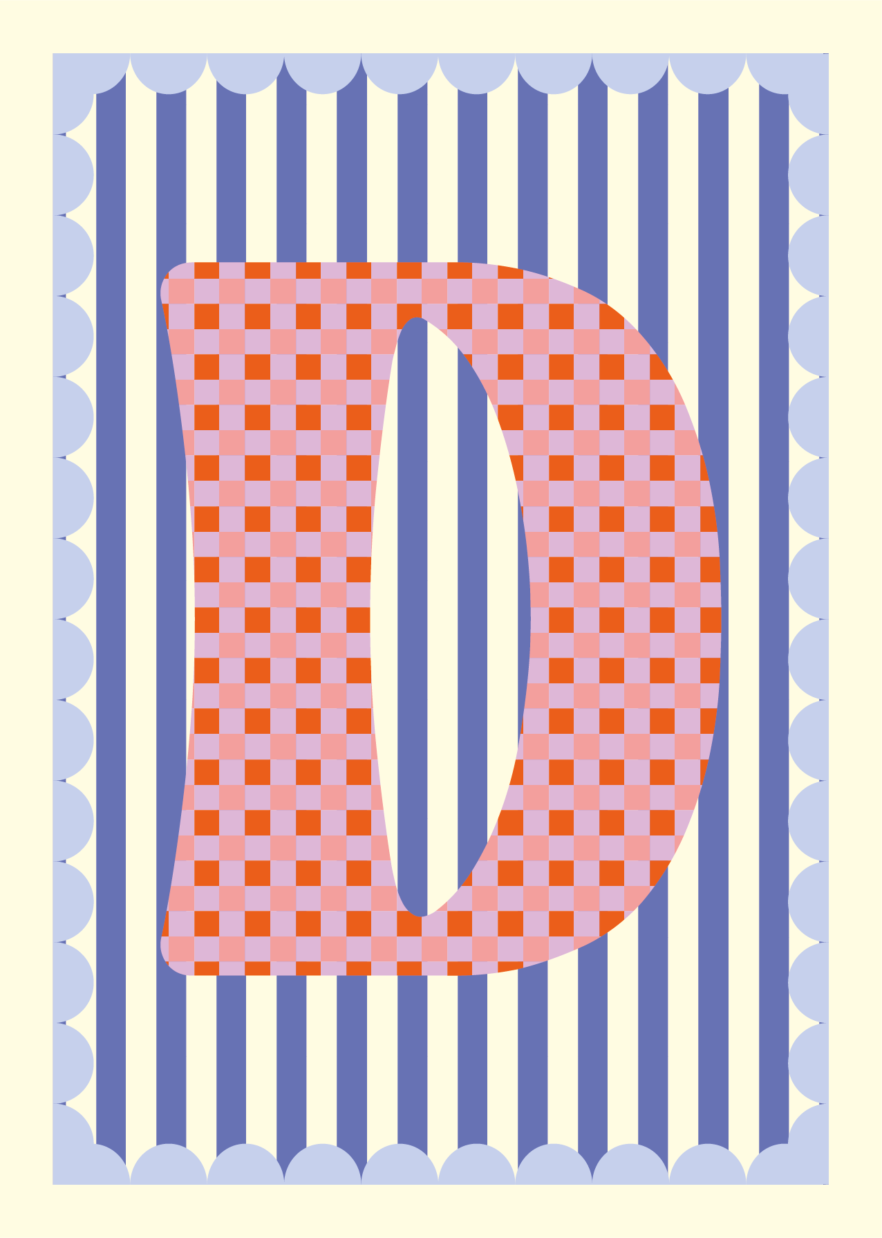 Letterposter Blauw streep