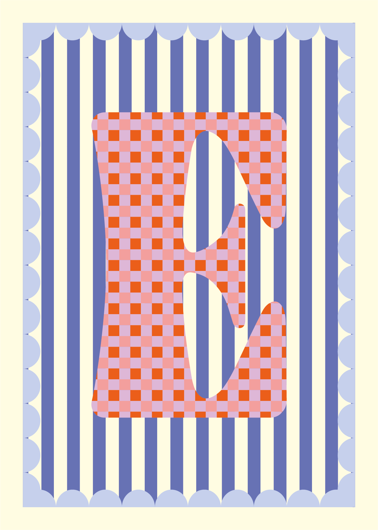 Letterposter Blauw streep