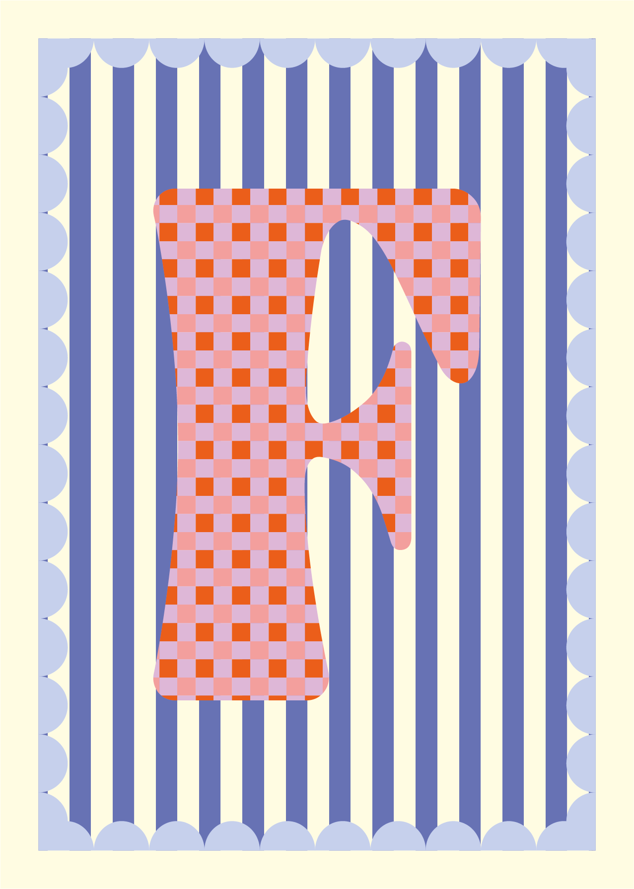 Letterposter Blauw streep