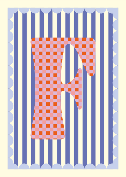 Letterposter Blauw streep