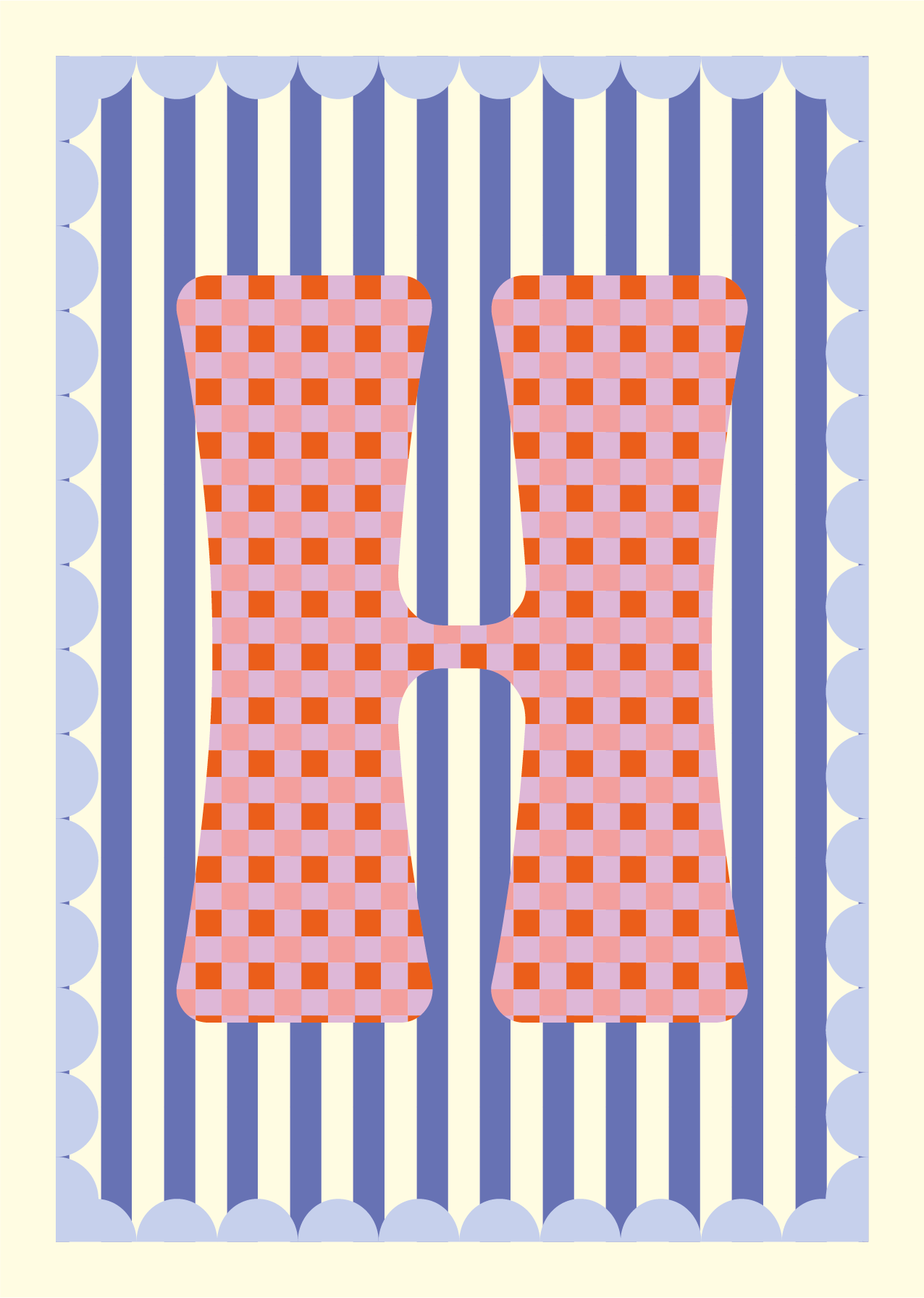Letterposter Blauw streep