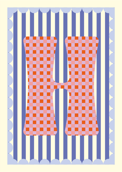 Letterposter Blauw streep